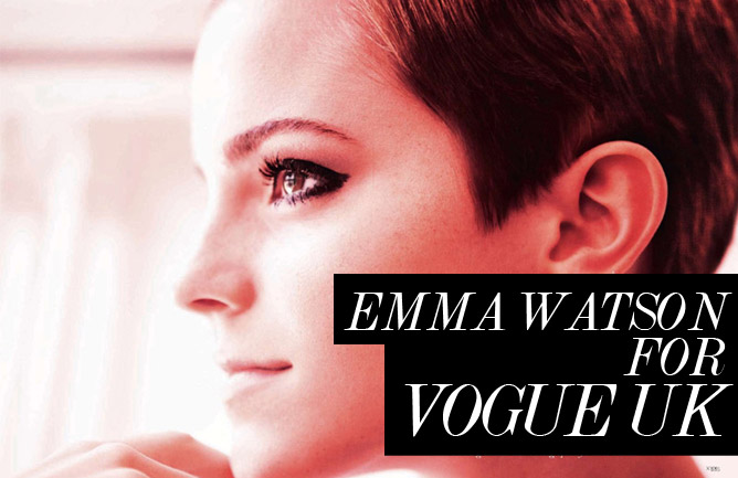 emma watson short hair photo shoot. Emma Watson for Vogue UK